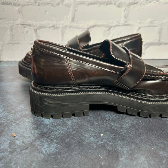 Circus By Sam Edelman Everly Chunky Platform Loafers Brown Leather Size 10 - Picture 9 of 13